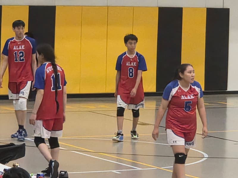 Some of the exciting action from the mixed volleyball tonight. (4/5)