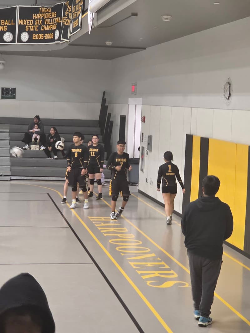 Some of the exciting action from the mixed volleyball tonight. (1/5)