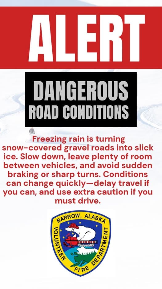 Dangerous Road Conditions Alert