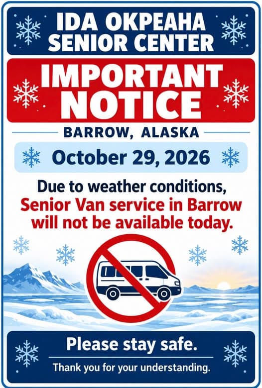 Ida Okpeaha Senior Center: Senior Van Service Suspended