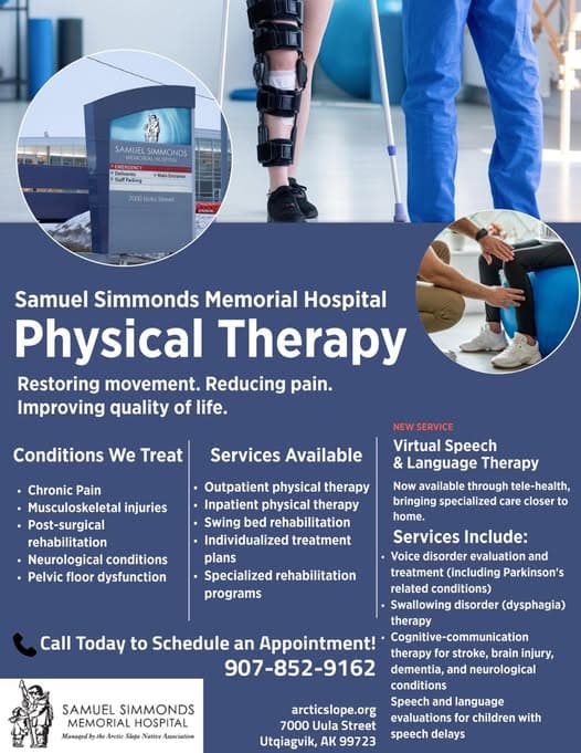 Samuel Simmonds Memorial Hospital: Physical Therapy and Virtual Speech & Language Therapy Services