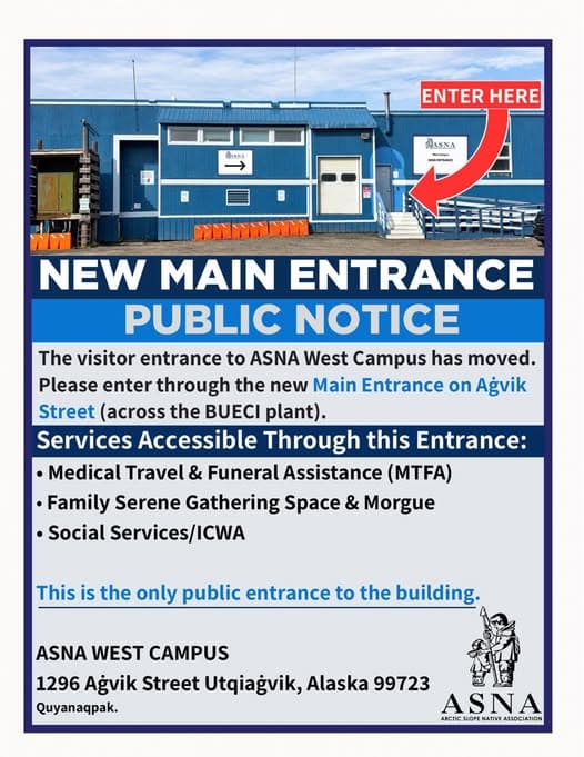Quyanaq to everyone who has helped spread the word about our public access door change!