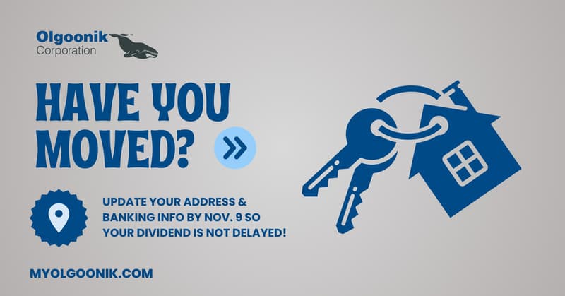 Olgoonik Corporation Dividend Address and Banking Update Deadline