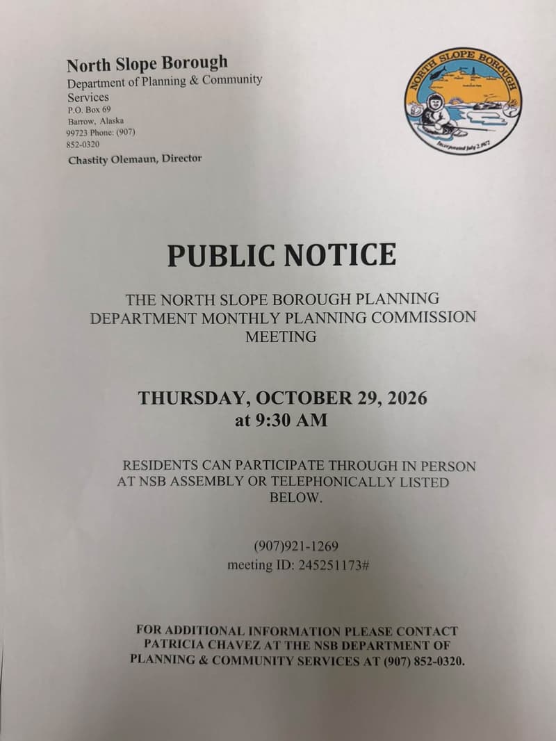 North Slope Borough Planning Commission Regular Meeting (1/3)