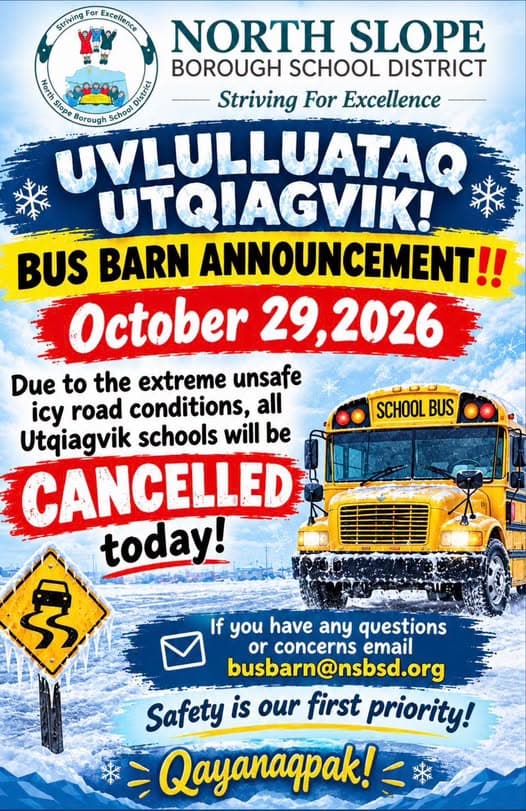 Utqiagvik Schools Cancelled