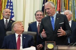 Sen. Dan Sullivan speaks in Oval Office