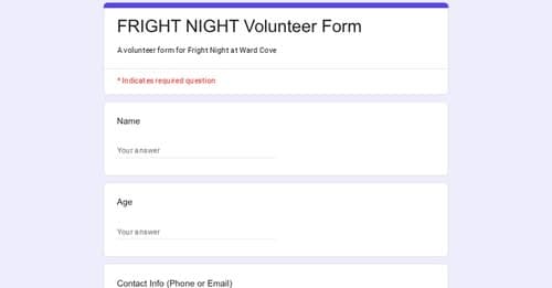 Fright Night Volunteer Opportunity