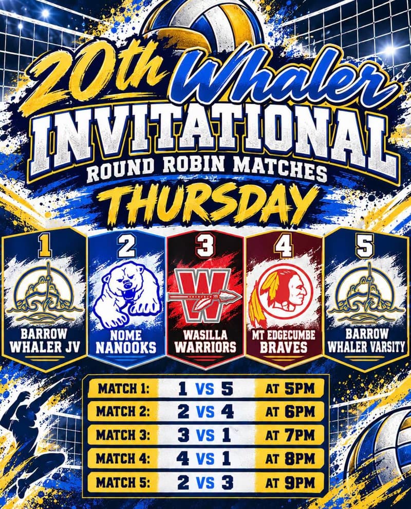 20th Whaler Invitational Volleyball Schedule (1/2)